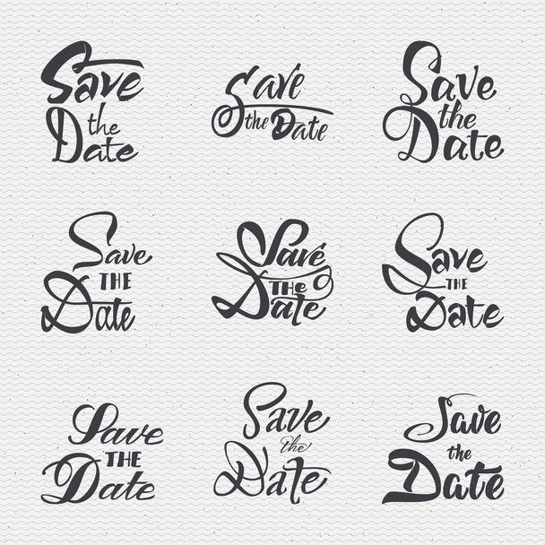 Save the date - calligraphic lettering badge label for design invitation - Vector, Image