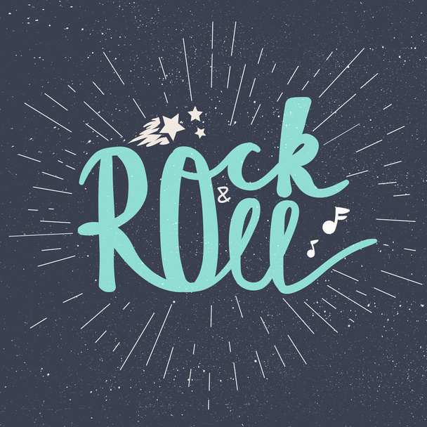 Rock and Roll Schriftzug - Vektor, Bild