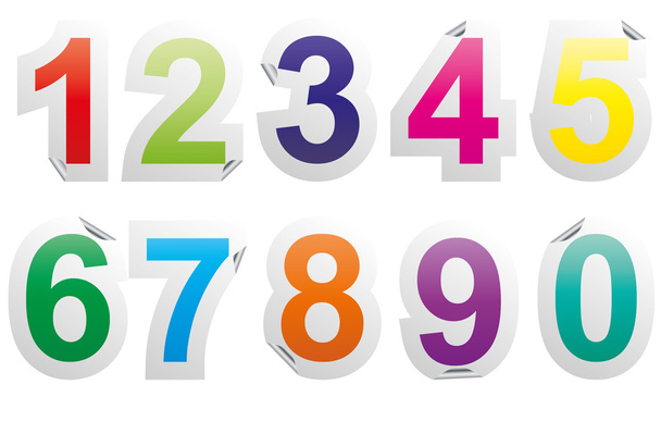 numbers sticker - Vector, Image