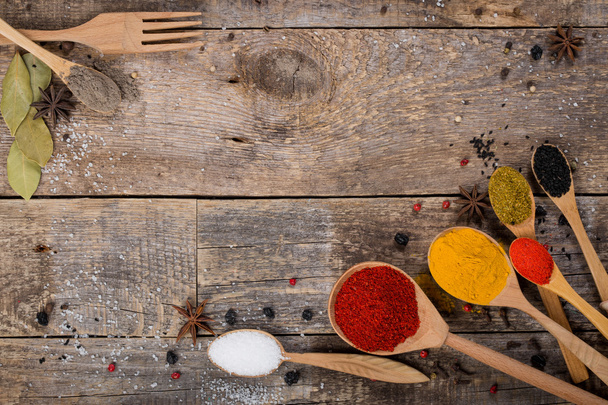 Background Board, decorated with herbs and spices - 写真・画像
