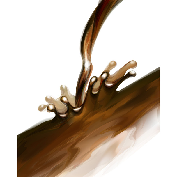 vector illustration of chocolate splashes pours - Vetor, Imagem