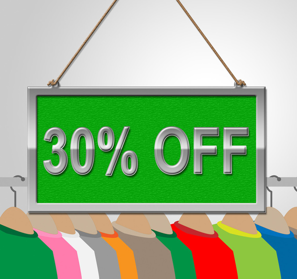 Тридцать процентов знака означает скидки на продажу и одежду
 - Фото, изображение