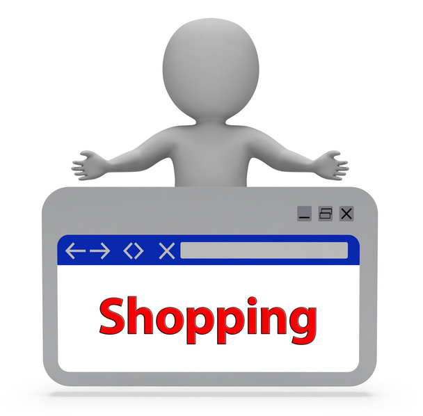 Bevásárló weboldal bemutatja a kiskereskedelmi értékesítés 3d visszaadás - Fotó, kép
