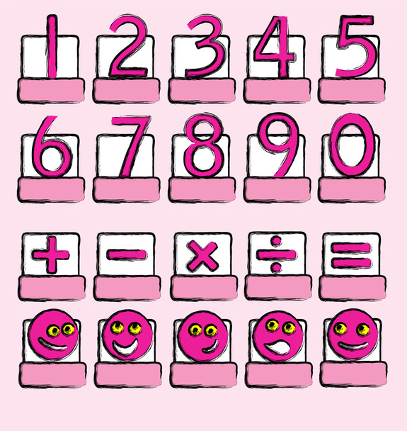 Zahlen rosa - Vektor, Bild