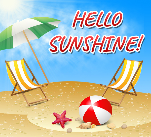 Hello Sunshine reprezentuje czas letni i plaże - Zdjęcie, obraz