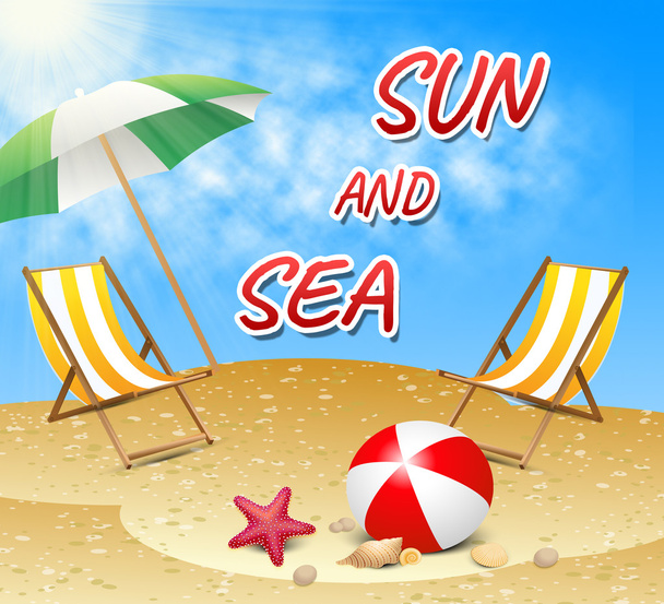 Сонце і море означає літо і сонячно
 - Фото, зображення