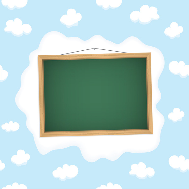 Blackboard hangs on a cloud - Vector, Image