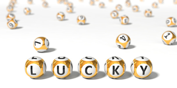 3d ilustración de bolas de lotería. palabra con bolas de lotería
 - Foto, imagen