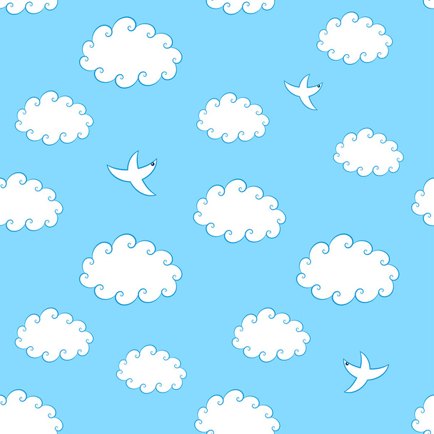 Sky Seamless Pattern - Wektor, obraz