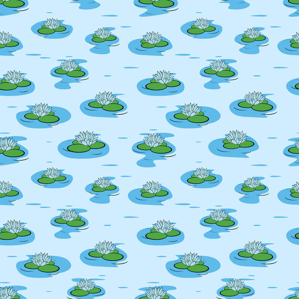 Water Lily Seamless - Vector, Image
