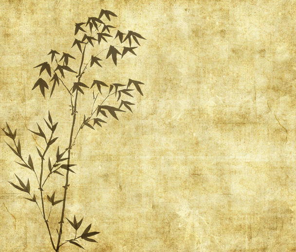 Diseño de árboles de bambú chino con textura de papel hecho a mano
 - Foto, Imagen