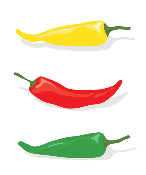 Assorted chilli peppers - Vector, Image
