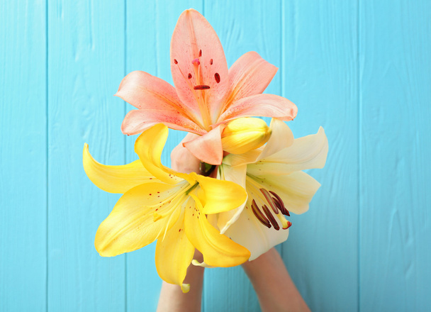 Beautiful  fresh  lilies  - Valokuva, kuva