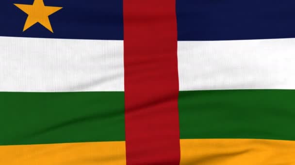 Narodowa flaga Afryki Środkowej pływające na wietrze - Materiał filmowy, wideo