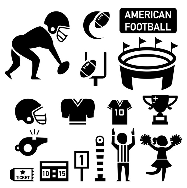 Иллюстрация иконы американского футбола
 - Вектор,изображение