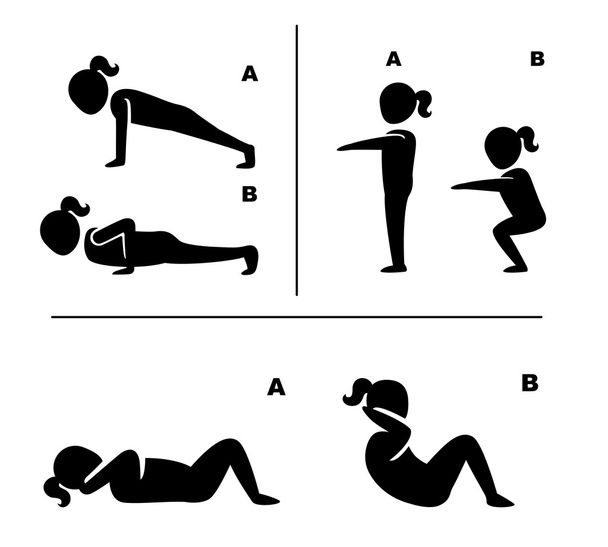 exercise poses for healthy pictograms illustration - Vector, Image