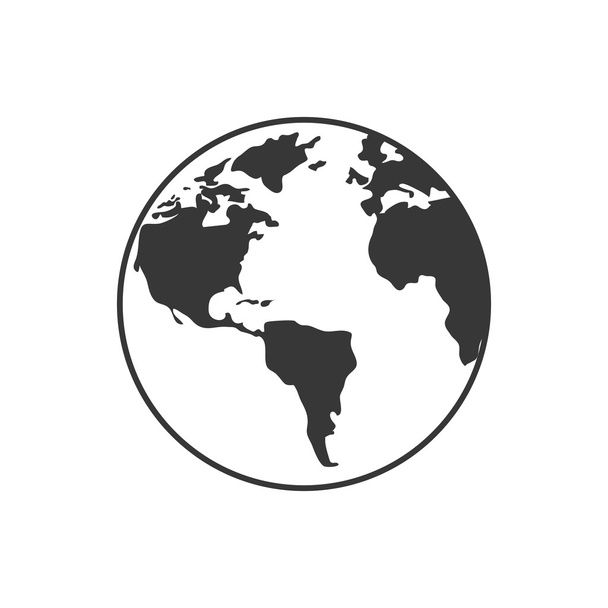 planeet aarde wereld silhouet pictogram. Vectorafbeelding - Vector, afbeelding