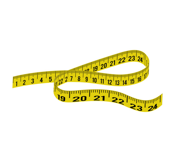 Meter gelbes Band Messwerkzeug Symbol. Vektorgrafik - Vektor, Bild