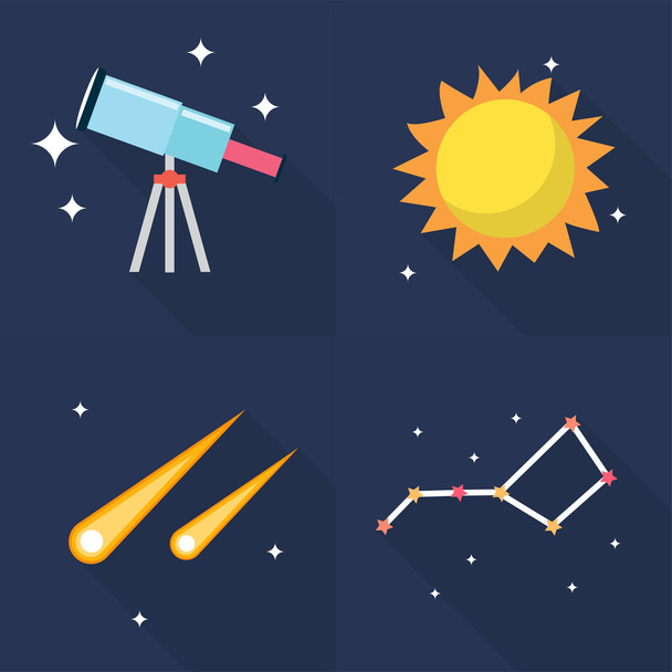 Space Icons Set - Vector, Image