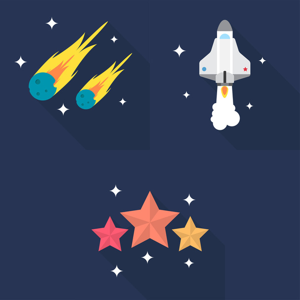 Space Icons Set - Vector, Image