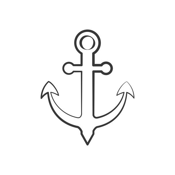 Kotwica morze ikona morskich styl życia. Grafika wektorowa - Wektor, obraz