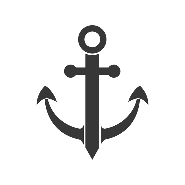 Kotwica morze ikona morskich styl życia. Grafika wektorowa - Wektor, obraz
