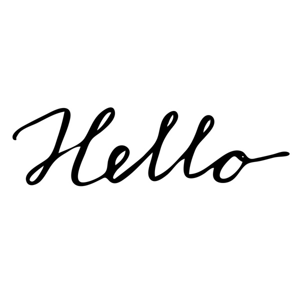 Hello drawn lettering card - Διάνυσμα, εικόνα