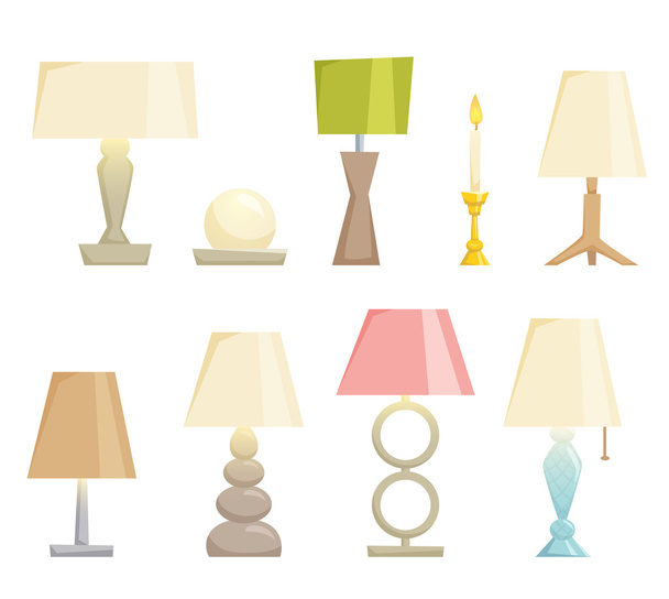 Lampshades on table - Vector, Imagen