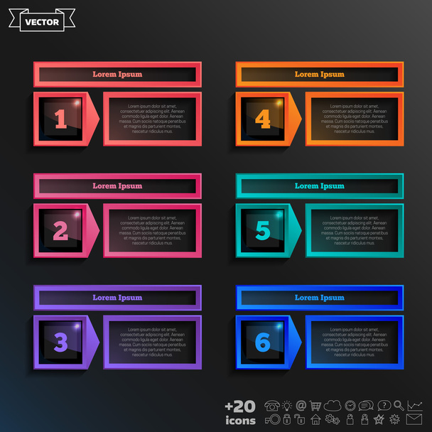 Vector infographic design with colorful square. - ベクター画像