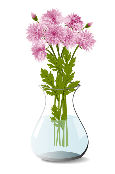 Bouquet of pink chrysanthemum in vase - Vektor, obrázek