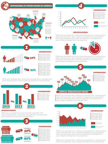 INFOGRAPHIC DEMOGRAPHICS OF STATES OF AMERICA - Vecteur, image