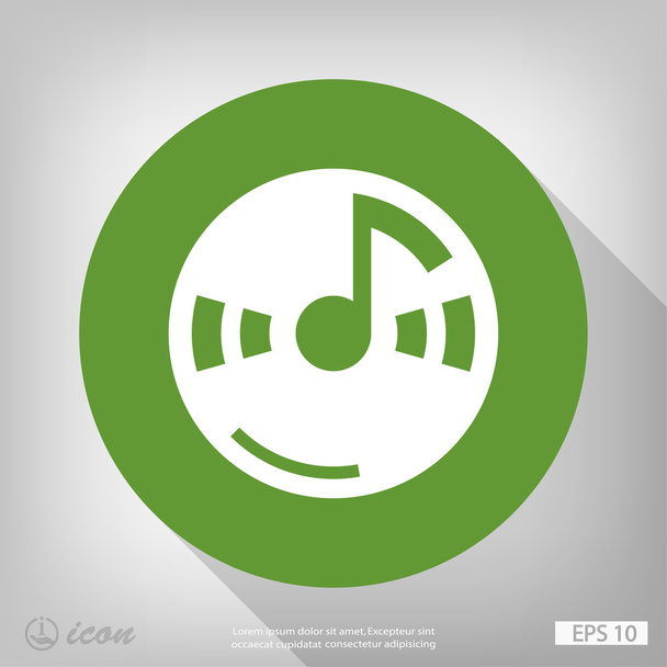 Pictograph of music note on cd concept icon - Vetor, Imagem