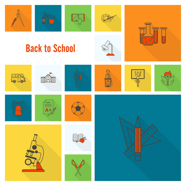School and Education Icons - Vettoriali, immagini