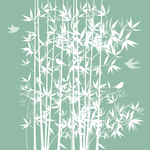 Bambus mit Vögeln, Hintergrund - Vektor, Bild