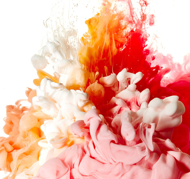 Splash de tinta vermelha, branca e rosa
 - Foto, Imagem