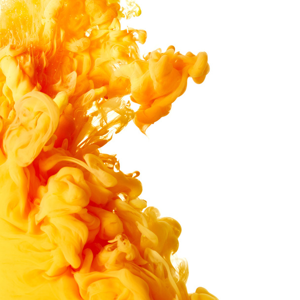 Splash de tinta laranja
 - Foto, Imagem