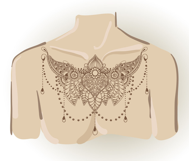 Tattoo template in mehndi style - Vector, Imagen