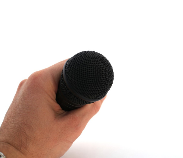 mikrofon ile beyaz el - Fotoğraf, Görsel