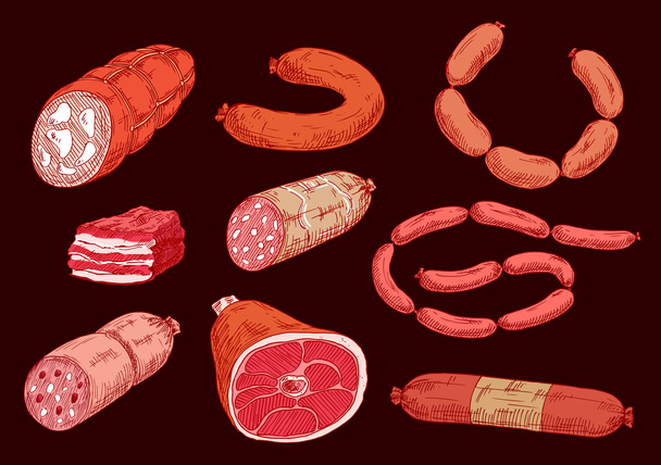 Σχεδιασμός τροφίμων, σκίτσο στυλ - Διάνυσμα, εικόνα
