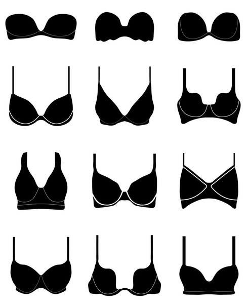 Black bra icons - ベクター画像