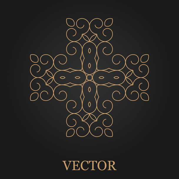 Logo design template, creative monogram, abstract round emblem, mono line decorative icon, vector illustration. - Vector, Image