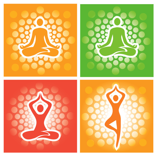 Ikonen in Yoga-Pose. - Vektor, Bild