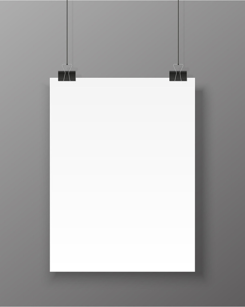 Poster template. Vector blank paper banner isolated - Vetor, Imagem