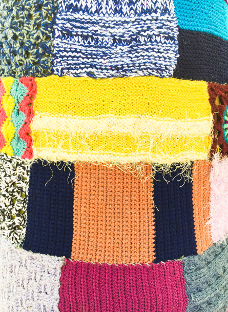 Tessitura in lana patchwork
 - Foto, immagini