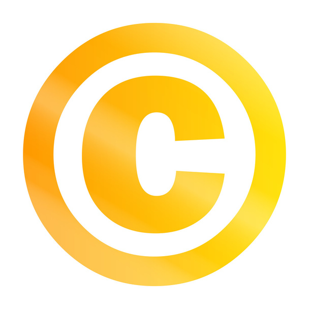 c sign for copy right trademark golden - Vector, Image