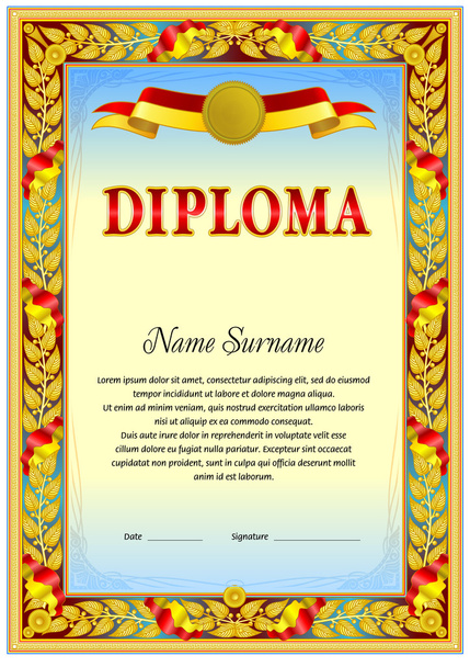 Üres Diploma sablon - Vektor, kép