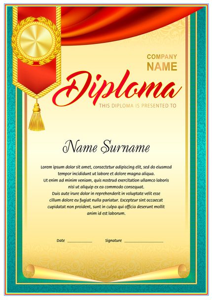 empty diploma template - Vector, Image