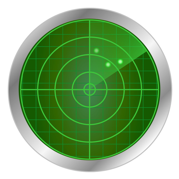 zielony radar scrren przycisk z trzema punktami - Wektor, obraz