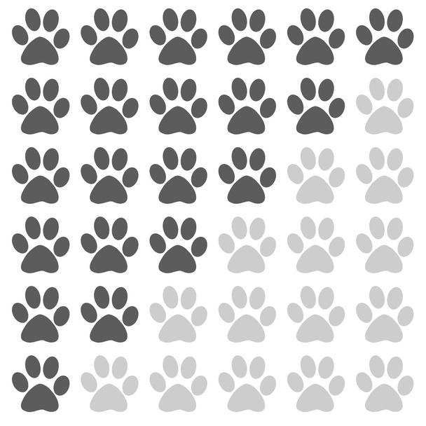 šedé siluety zvířecí tlapy psa systém hodnocení pro hotel nebo restaurace nebo střih - Vektor, obrázek