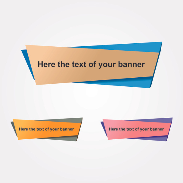 origami papier banners vector collectie - Vector, afbeelding